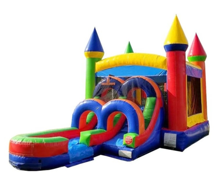 Rainbow Bounce Combo With Water Slide